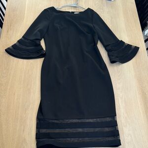 Elegant Black Dress with Ruffle Sleeves